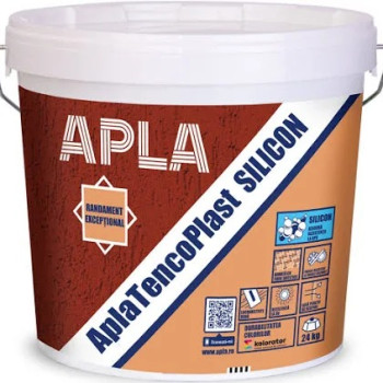 Tencuiala AplaTencoPlast cu silicon  scoarta de copac TDS  2mm Pastel alba 24kg